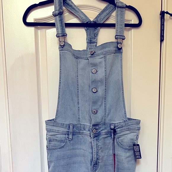 Trending Red Hot fabulous distressed denim PINK Celebrity overalls 🔥🔥🔥 - Picture 5 of 11